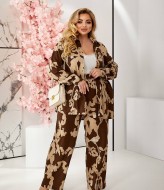 Штапельный брючный костюм LF-245A900