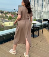 Платье футболка с разрезом AO-2413A500 Платье футболка с разрезом AO-2413A500