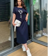 Платье футболка с разрезом AO-2413A500 Платье футболка с разрезом AO-2413A500