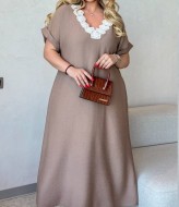 Длинное льняное платье OLI-003A650