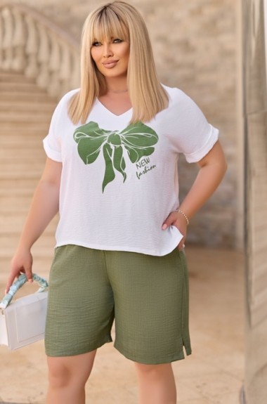 Женский летний костюм с шортами большого размера VLT-1575A630