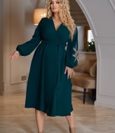 Платье с вышивкой на рукавах KA-7507A850