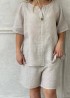 Льняний костюм із шортами NJ-EST-5656A400