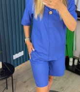 Женский льняной костюм с шортами NJ-EST-5656A400