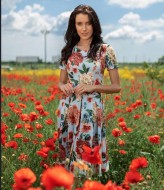 Платье миди с цветочным принтом NJ-IVP-3117A810