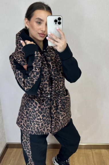 Женский спортивный костюм на флисе тройка VMS-0106A1400B1420 Женский спортивный костюм на флисе тройка VMS-0106A1400B1420