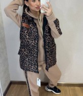 Женский спортивный костюм на флисе тройка VMS-0106A1400B1420