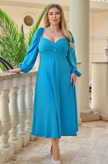 Платье с объемными рукавами миди NJ-EY-627A18B22