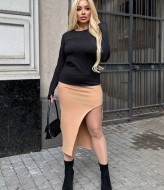 Юбка с оригинальным вырезом YS-2138A360B420 Юбка с оригинальным вырезом YS-2138A360B420