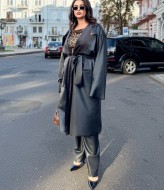 Тренч кожаный женский YM-7021A18B20