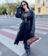 Тренч кожаный женский YM-7021A18B20