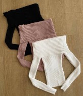 Кофта c  открытиями плечами  BRA-140A249