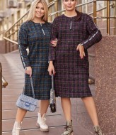 Теплое платье в клетку VLT-1600A780