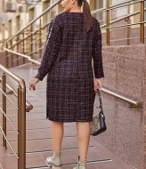 Теплое платье в клетку VLT-1600A780