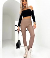 Кожаные матовые лосины IO-745A250