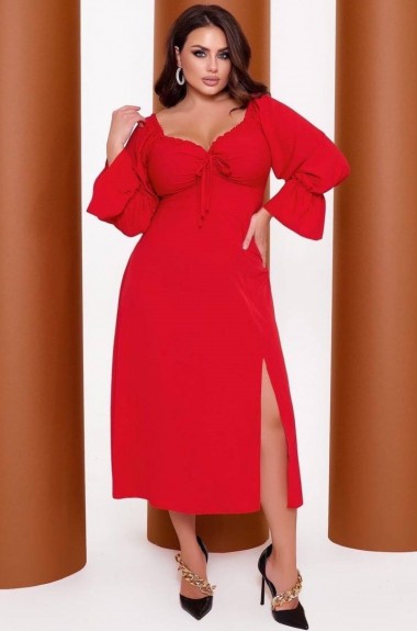 Однотонное платье миди YM-05565A11 Однотонное платье миди YM-05565A11