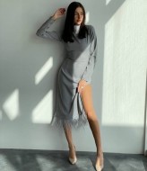 Платье с перьями внизу  YM-5597A22B23