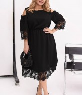 Платье с кружевом BEL-6607A18