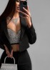 Черный укороченный пиджак BRA-077A369
