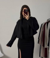 Черный укороченный пиджак  BRA-077A369