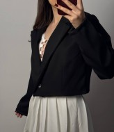 Черный укороченный пиджак  BRA-077A369