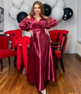 Длинное шелковое платье YM-05936A18