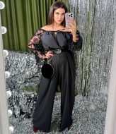 Комбінезон із ажурними рукавами YM-7042A16