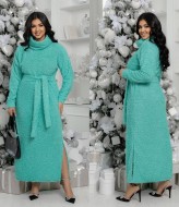 Теплое платье с поясом NJ-AD-7692.1A340