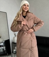 Зимнее пальто с поясом  ALP-1030A1150