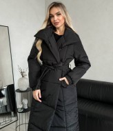 Зимнее пальто с поясом  ALP-1030A1150