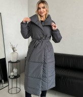 Зимнее пальто с поясом  ALP-1030A1150