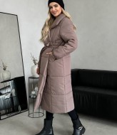Зимнее пальто с поясом  ALP-1030A1150