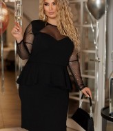 Платье с баской на талии VOJ-991A480