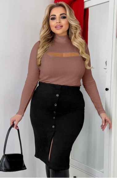 Лонгслив с вырезом на груди OLI-1428A450 Лонгслив с вырезом на груди OLI-1428A450