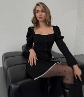 Платье чёрное короткое  AVB-0303A680