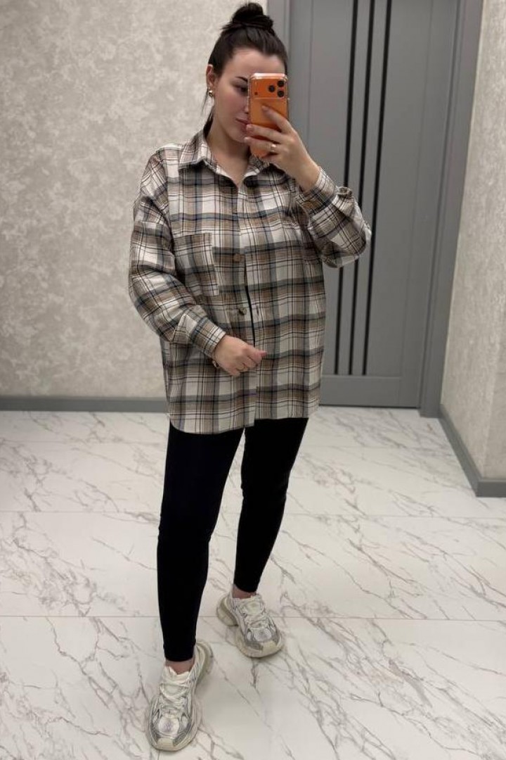 Женская фланелевая рубашка  ANB-535A480