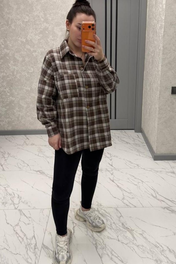 Женская фланелевая рубашка  ANB-535A480