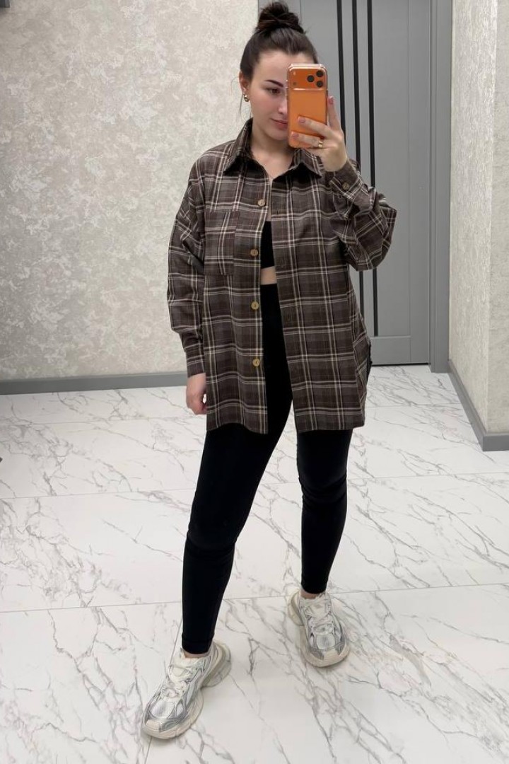 Женская фланелевая рубашка  ANB-535A480