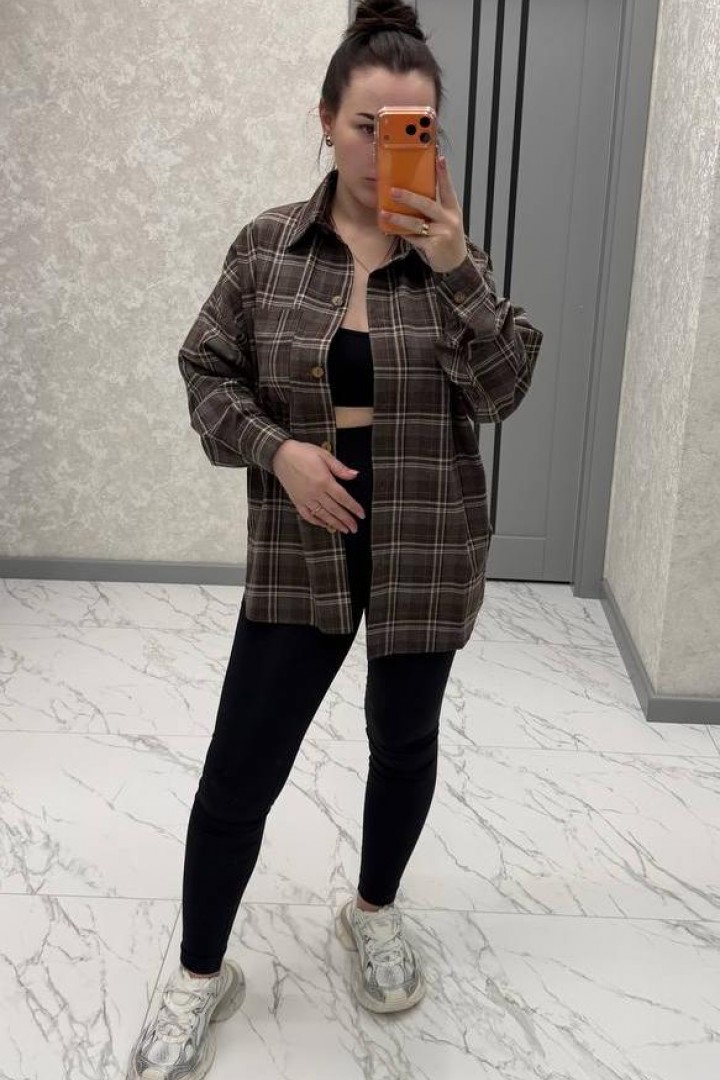 Женская фланелевая рубашка  ANB-535A480