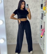 Велюровый костюм женский черный ROM-2136A490