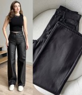 Широкі штани з еко-шкіри VOL-544A400