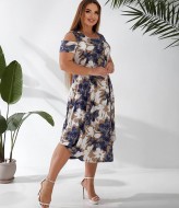 Платье миди с коротким рукавом AO-1750A550