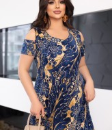 Платье миди с коротким рукавом AO-1750A550