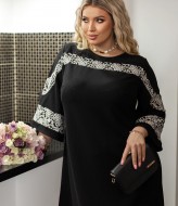 Нарядное черное платье AO-2501A550