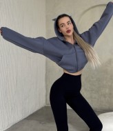 Укороченное худи на молнии LUC-703A419