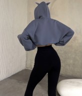 Укороченное худи на молнии LUC-703A419