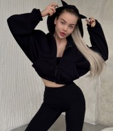 Укороченное худи на молнии LUC-703A419