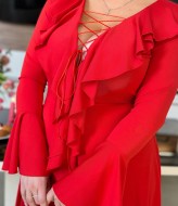 Сукня з оборками та шнурівкою YM-7045A16