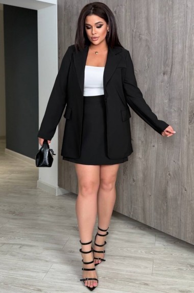 Черная юбка шорты YM-7059.1A16