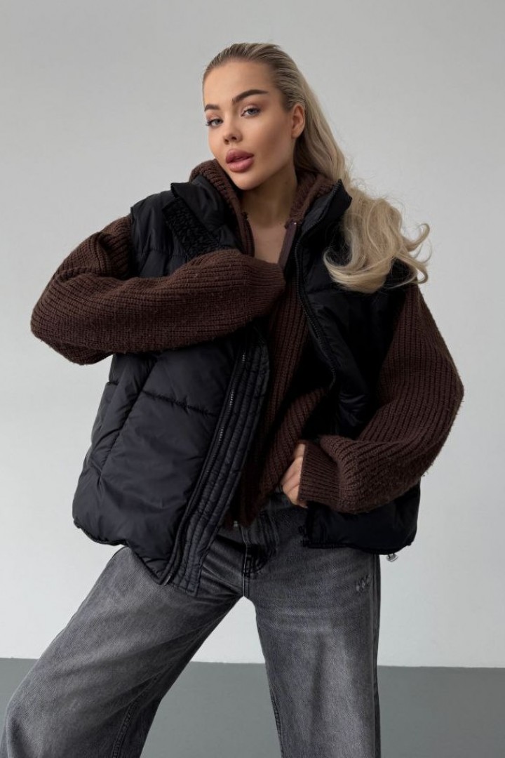 Объемная жилетка женская  POK-414A600